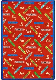 Joy Carpets Playful Patterns Crayons Red